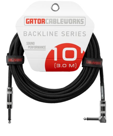 Cable Instrument Gator 10Ft RA Braided Black