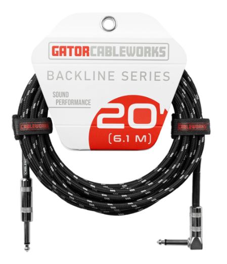 Cable Instrument Gator 20Ft RA Braided Blk/Grey