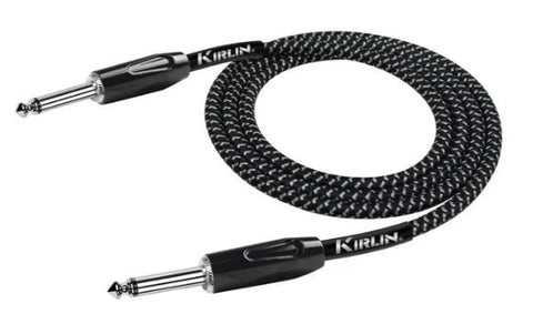 Kirlin 3m Braided Instrument Cable Black