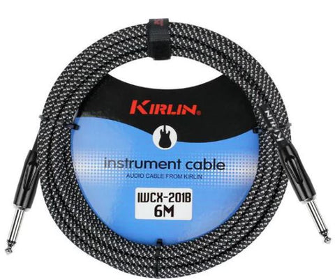 Kirlin 6m Braided Instrument Cable Black