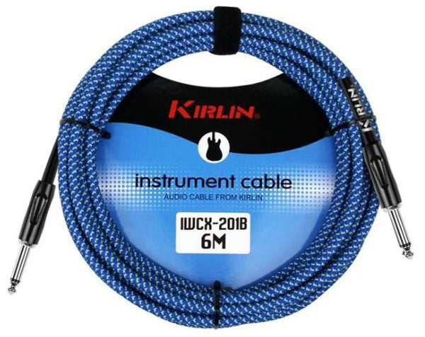Kirlin 6m Braided Instrument Cable Blue