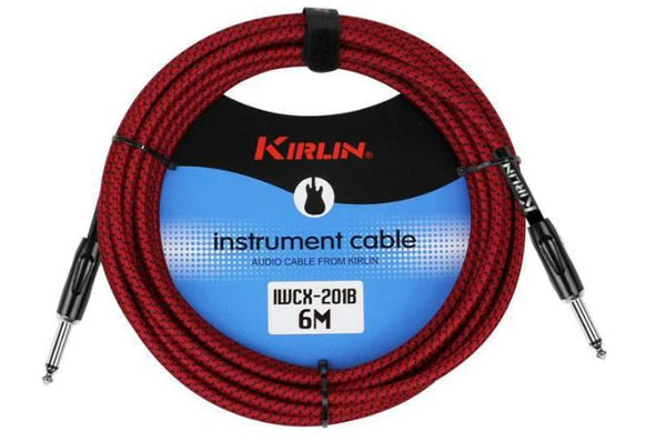 Kirlin 6m Braided Instrument Cable Red