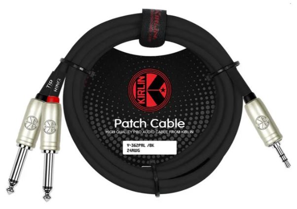 Kirlin 1m 3.5mm TRS To 2x 1/4" Mono Cable