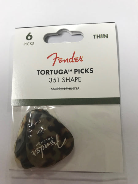 Fender Tortuga Picks 351 Thin 6 Pack
