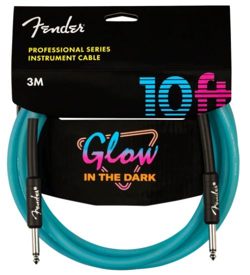 Fender Pro 10' Glow in Dark Cable Blue