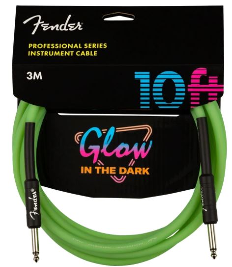 Fender Pro 10' Glow in Dark Cable GRN