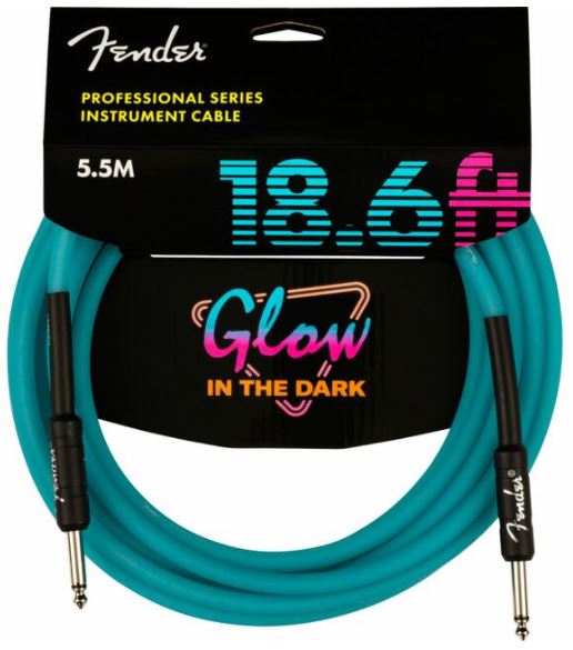 Fender Pro 18"6' Glow in Dark Cable Blue