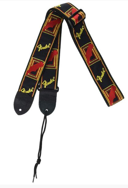 Fender Guitar Strap Monogramed Blk/Yell/Red