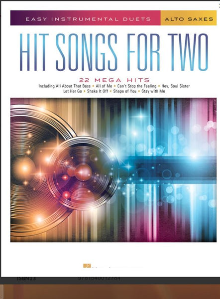 HIT SONGS FOR TWO ALTO SAXOPHONES