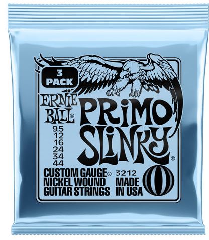 Primo Slinky Nckl Wnd Elec Gtr Strings 3 Pk 9.5 44