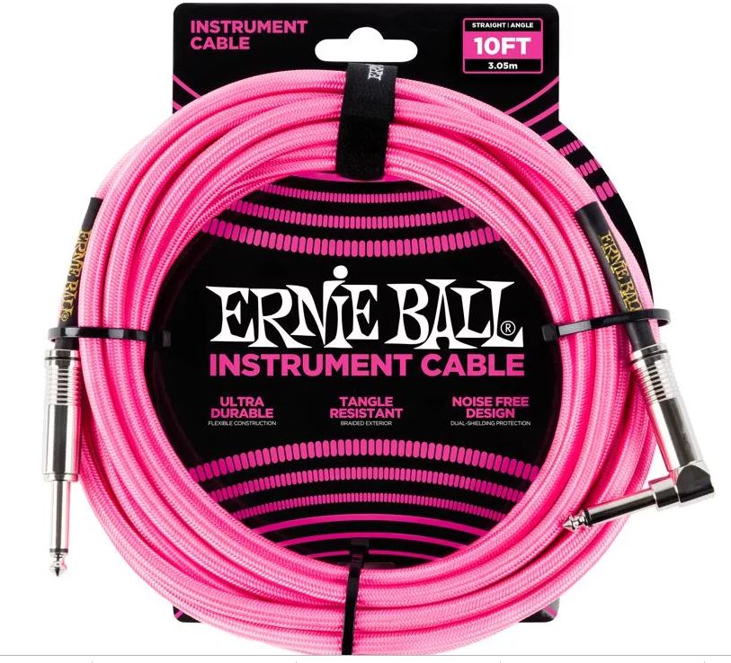 Ernie Ball 10' Braided St/Agl Neon Pink