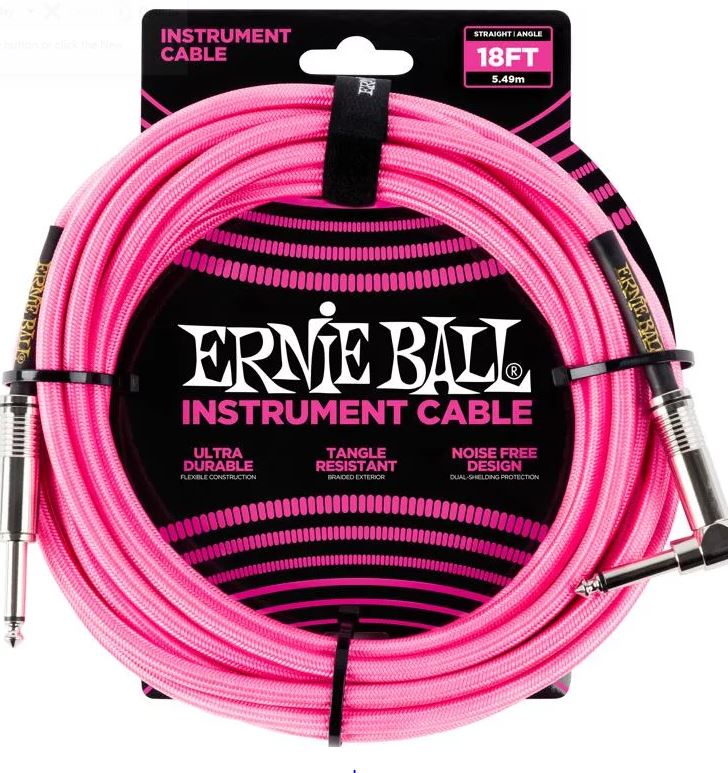 Ernie Ball 18' Braided St/Agl Neon Pink