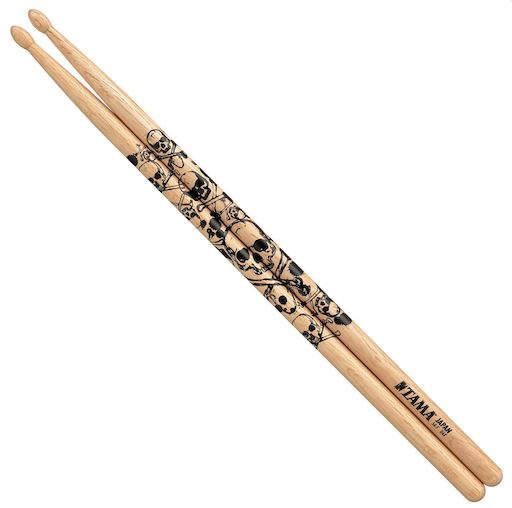 7A Wood Tip Drumsticks Japanese Skull Print - Shearer's Music Works