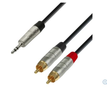 ADAM HALL 3.5 JACK TO 2 X RCA MALE 3 MTRS