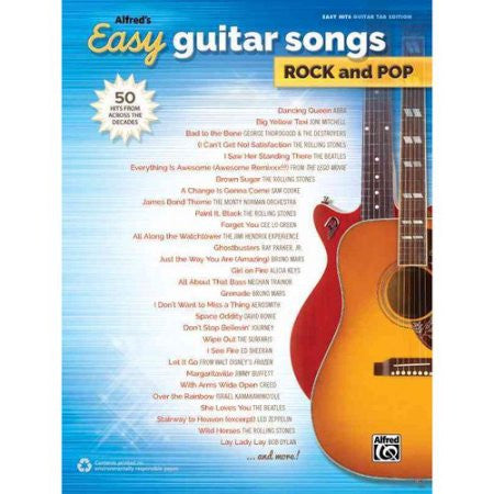Alfreds Easy Guitar Songs Rock And Pop