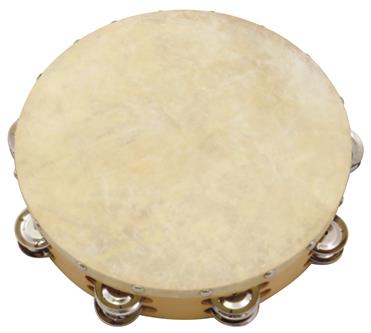 10 Inch Tambourine W/Head 8 Pairs Jingles