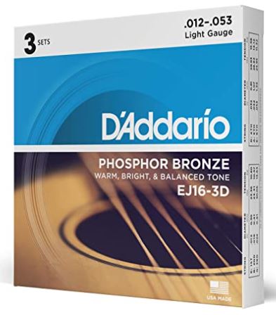 Daddario EJ16-3D (3Pack) Acoustic GTR String Set PH/BR 12/53