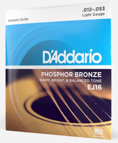 Daddario EJ16 Acoustic GTR String Set PH/BR 12/53 Light - Shearer's Music Works