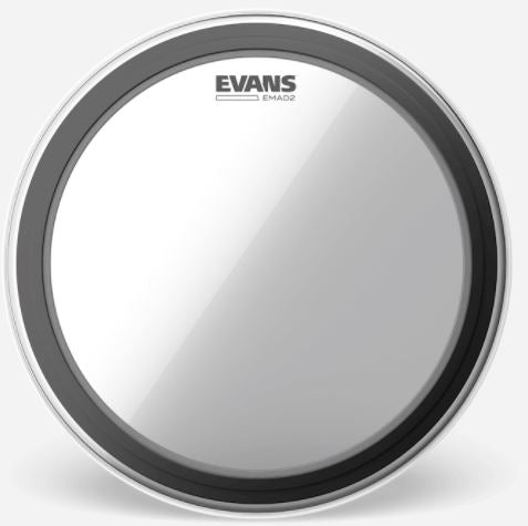 Evans 22 Inch EMAD2 Fine Tuning System Bass Drum Head Batter Clear