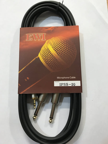 Ewi 3.5Mm Trs Jack To 2 X 6.5Mm Ts Jacks 10 Ft