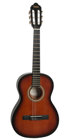 Valencia GCC.VC204HCSB Hybrid Classical Guitar 3/4 Neck Sunburst