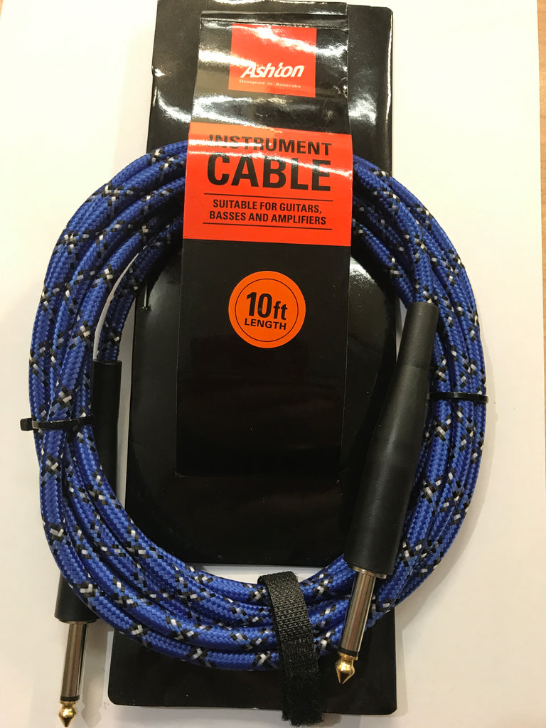 010 Ft Guitar Cable Woven Python Blue