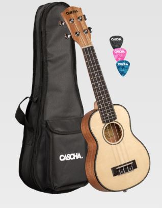 Cascha Premium Solid Top Concert Ukulele Set