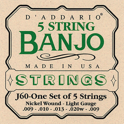Banjo Str Set 09/20 N/W Lgt
