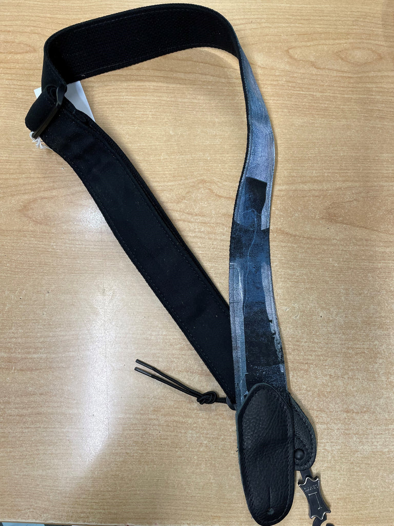 LM Grunge Strap Blue Cross 2" Cotton