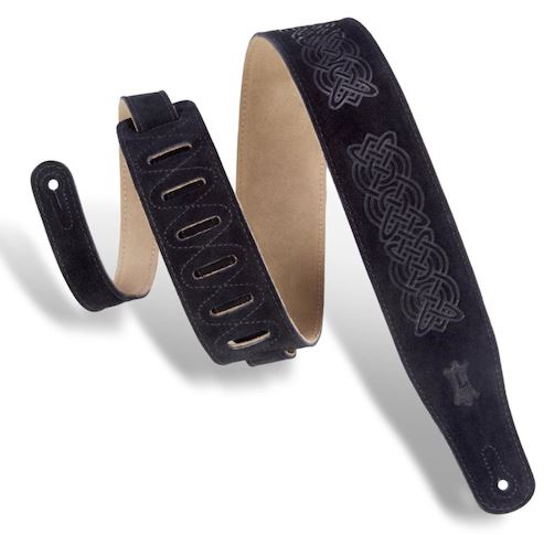 Levy's 2.5 Inch Suede Guitar Strap Embossed Celtic