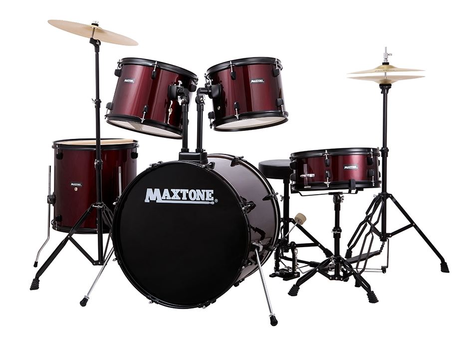 MaxTone Drum Set 5 pc Red