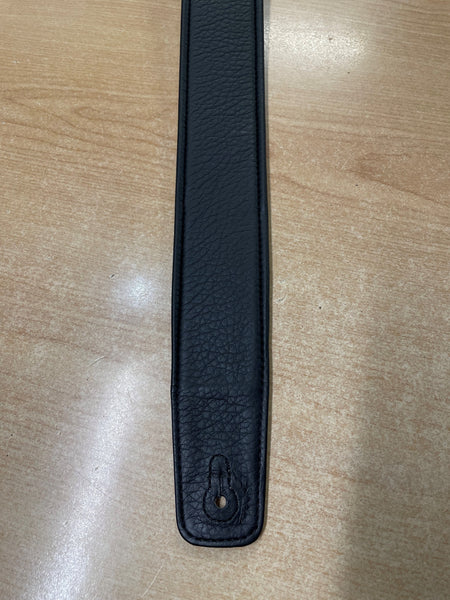Black Leather Guitar Strap 2.6"