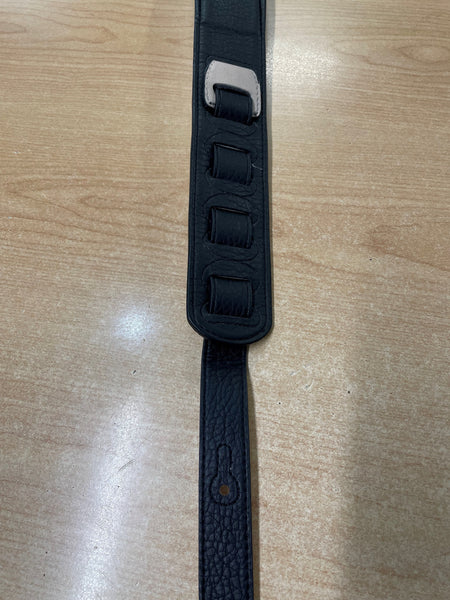 Black Leather Guitar Strap 2.6"