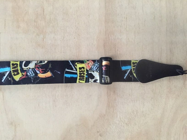 OCA CUSTOM WT060 POLYESTER GUITAR STRAP GUNS AND ROSES