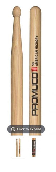 5B PROMUCO DRUMSTICKS WOOD HICKORY - Shearer's Music Works