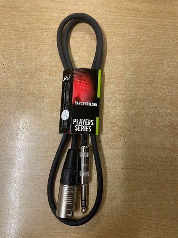 Rapco Balanced Line Cable 3ft Black TRS/Male XLR
