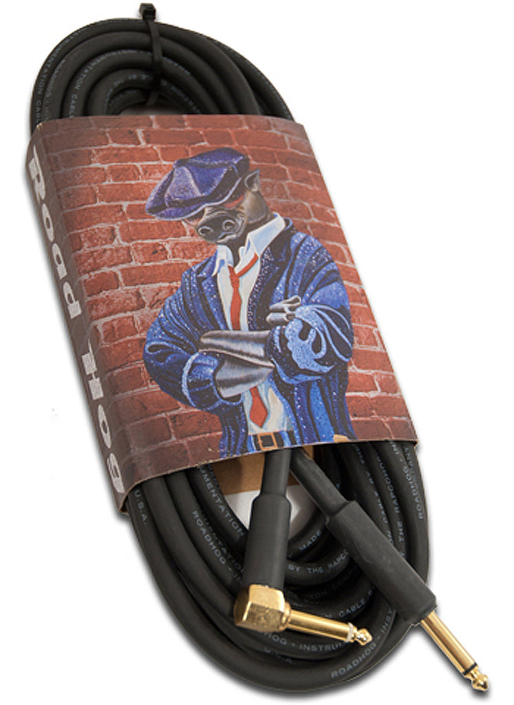 Road Hog 15' Guitar Cable With Right Angle Plug