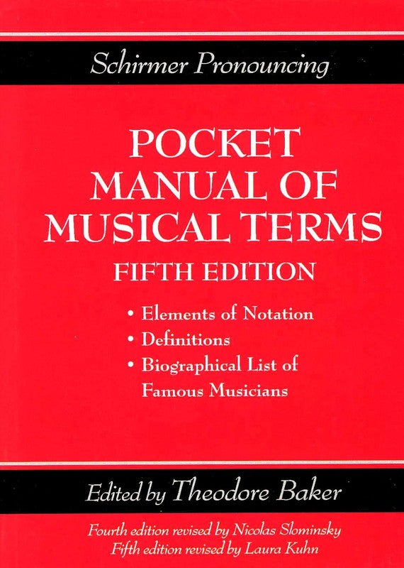 POCKET MANUAL MUSICAL TERMS