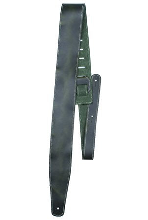 2.5" Oil Leather Series - Green Guitar Strap