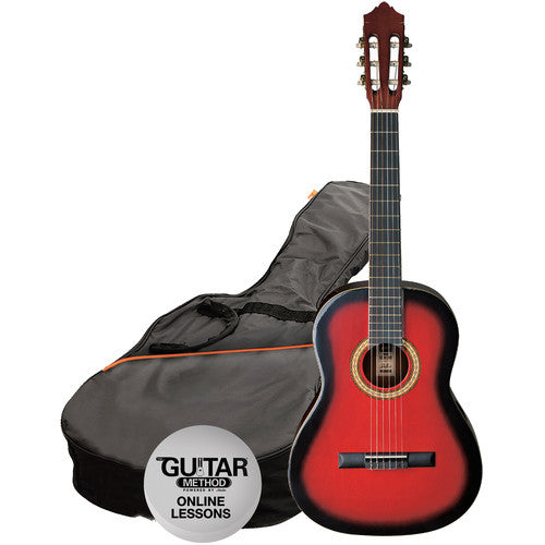 Ashton SPCG12TRB 1/2 Size Classical Gtr Pack Trans Redburst