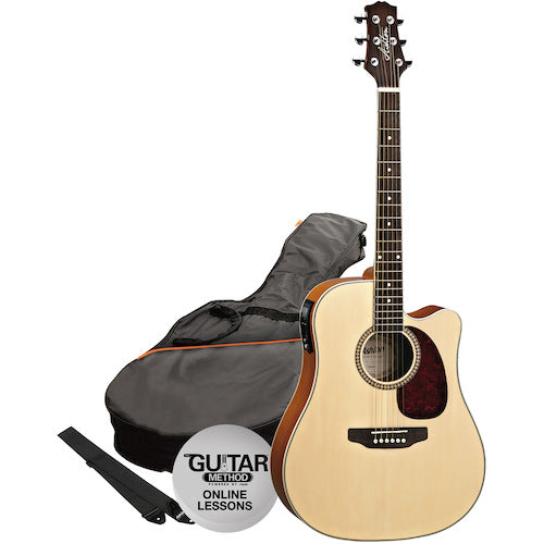 Ashton SPD25CEQNT Acoustic/Electric Guitar Pack Natural