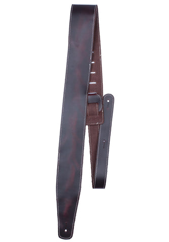 2.5" Oil Leather Series - Wine Guitar Strap