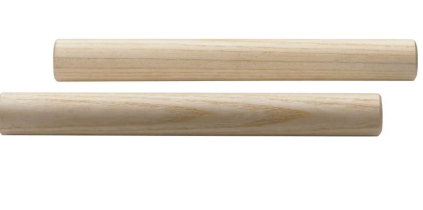 PAIR OF SMALL ROUND WOODEN CLAVES