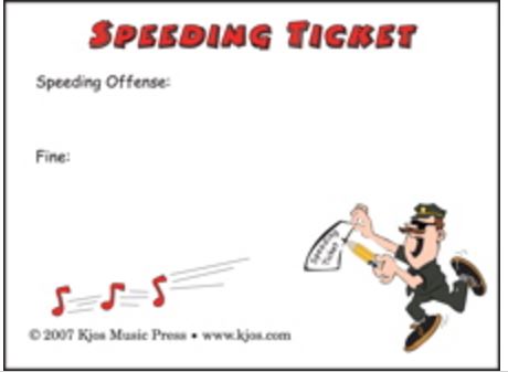 Speeding Ticket Post It Notes