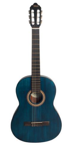 Valencia GCC.VC204TBU Hybrid Neck Classical Guitar Trans Blue