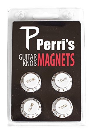 Guitar Knob Fridge Magnets White (4 Pack)