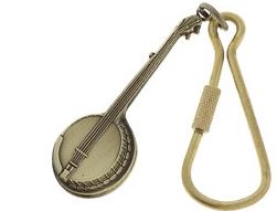 Keychain Banjo Antique Brass