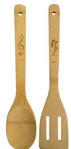 Bamboo Spoon/Spatula G  Clef Set