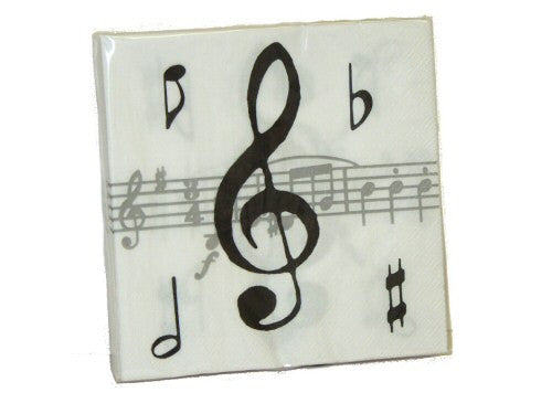 Paper Napkins - Grey Music Notes