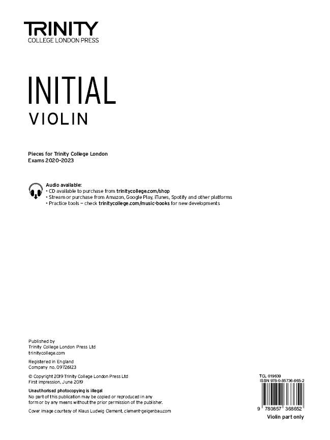 Trinity Violin 2020-23 Initial Part Only